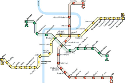 Metro kaart Praag